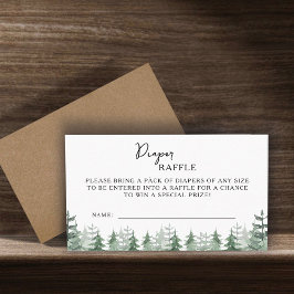 赤エレガントちゃんシャワー水色松の木の冬 エンクロージャーカード