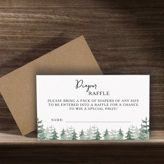 赤エレガントちゃんシャワー水色松の木の冬 エンクロージャーカード