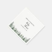 赤エレガントちゃんシャワー水色松の木の冬 スタンダードカクテルナプキン (角)