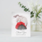 赤エレガントちゃんシャワー生まれたばかりの写真ありがとう ポストカード (スタンド正面)