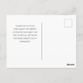 赤エレガントちゃんシャワー生まれたばかりの写真ありがとう ポストカード (裏面)