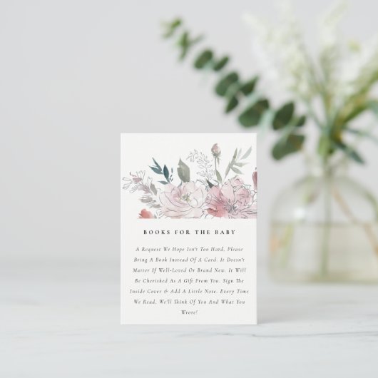 赤エレガントちゃんシャワー用のダスクな赤面フローラブック エンクロージャーカード (スタンド正面)