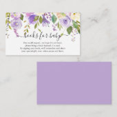 赤エレガントちゃんシャワー用の紫のフローラガールブック エンクロージャーカード (正面/裏面)