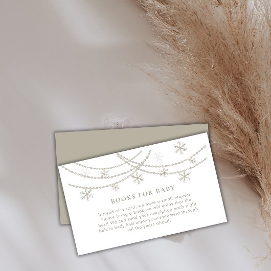 赤エレガントちゃんシャワー用の雪片 エンクロージャーカード