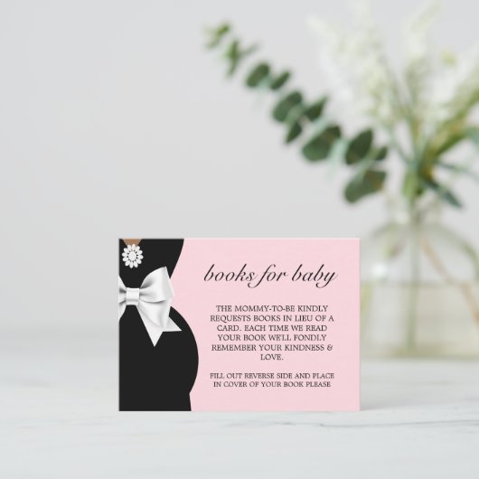 赤エレガントちゃんシャワー用エスニックピンクのティファニーの本 エンクロージャーカード (スタンド正面)