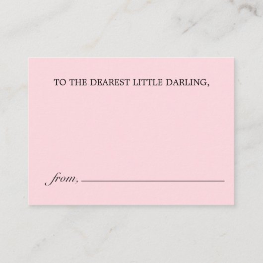 赤エレガントちゃんシャワー用エスニックピンクのティファニーの本 エンクロージャーカード (裏面)