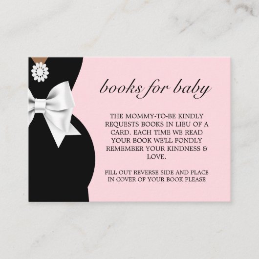 赤エレガントちゃんシャワー用エスニックピンクのティファニーの本 エンクロージャーカード (正面)