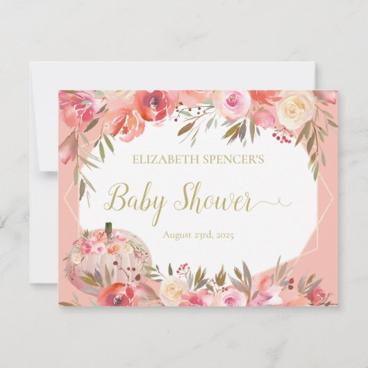 赤エレガントちゃんシャワー用カボチャ本 招待状 (裏面)