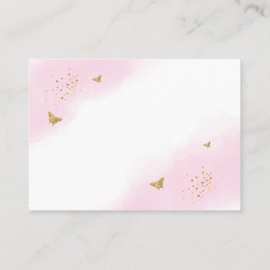 赤エレガントちゃんシャワー用ピンクアーチバレリーナ エンクロージャーカード (裏面)