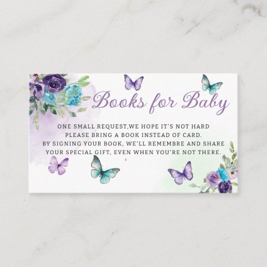 赤エレガントちゃんシャワー用フローラ蝶の本 エンクロージャーカード (正面)
