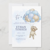 赤エレガントちゃんシャワー誘い 招待状 (正面)