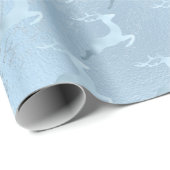 赤エレガントちゃんブルーのクリスマスのトナカイ模様 ラッピングペーパー (ロールコーナー)