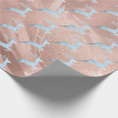 赤エレガントちゃんブルーのクリスマスのトナカイ模様 ラッピングペーパー (角)