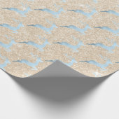 赤エレガントちゃんブルーのクリスマスのトナカイ模様 ラッピングペーパー (角)