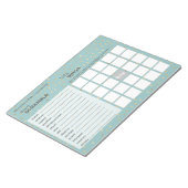 赤エレガントちゃんブルー&金ゴールド雨滴シャワーゲーム ノートパッド (アングル)