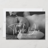 赤エレガントちゃんモダンのシャワー サンキューカード (正面)