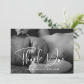 赤エレガントちゃんモダンのシャワー サンキューカード (スタンド正面)