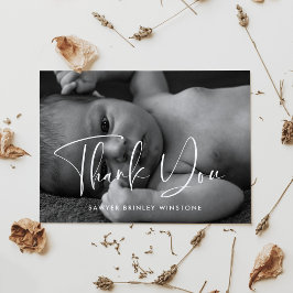 赤エレガントちゃんモダンのシャワー サンキューカード