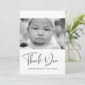 赤エレガントちゃんモダンのシャワー サンキューカード (スタンド正面)