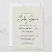 赤エレガントちゃんモダンのシャワー 招待状 (正面)
