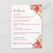 赤エレガントとアイボリーバラ結婚ズ エンクロージャーカード (正面)