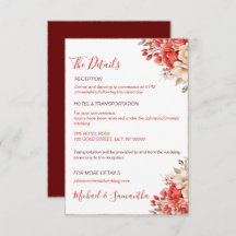 赤エレガントとアイボリーバラ結婚ズ