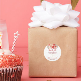 赤エレガントとアイボリーバラ結婚ズ ラウンドシール