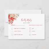 赤エレガントとアイボリーバラ結婚ズ 出欠カード (正面)