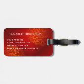 赤エレガントとオレンジの曼荼羅モノグラムの ラゲッジタグ (裏面横)