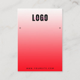 赤エレガントとピンクのアグラデーションイヤリングジュエリー表示 名刺
