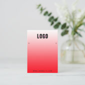 赤エレガントとピンクのアグラデーションイヤリングジュエリー表示 名刺 (スタンド正面)