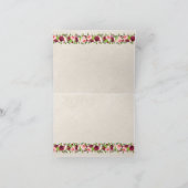 赤エレガントとピンクのバラと金ゴールド結婚の サンキューカード (内部)