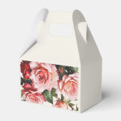 赤エレガントとピンクのバラのフローラ結婚 フェイバーボックス (裏面サイド)