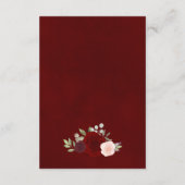 赤エレガントとピンクのバラ結婚スの詳細QRコード エンクロージャーカード (裏面)