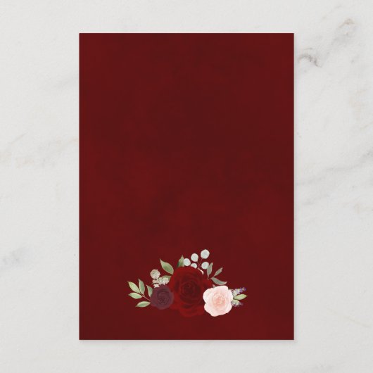 赤エレガントとピンクのバラ結婚スの詳細QRコード エンクロージャーカード (裏面)