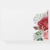 赤エレガントとピンクのバラ結婚ズ ゲストブック (裏面)