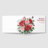 赤エレガントとピンクのバラ結婚ズ ゲストブック (全面)