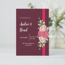 赤エレガントとピンクのバラ結婚ズ