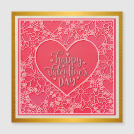 赤エレガントとピンクのフローラハートバレンタインデー