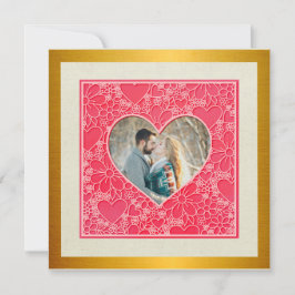 赤エレガントとピンクのフローラハートバレンタインデー