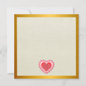 赤エレガントとピンクのフローラハートバレンタインデー (裏面)