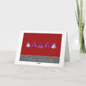 赤エレガントとピンクのメリークリスマスツリーズカード カード (裏面)