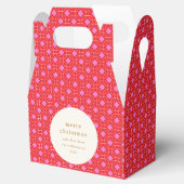 赤エレガントとピンクの幾何学的名前をカスタムする フェイバーボックス (オープン)