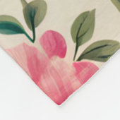 赤エレガントとピンクの花の花柄 フリースブランケット (角)