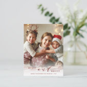 赤エレガントと明メリーるい写真の休日 ポストカード (スタンド正面)