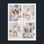 赤エレガントと明メリーるい4フォトホリデー ポストカード<br><div class="desc">ホリシンプルティエレガントー写真はがきこのデザインの高度なカスタマイズを行うクリックにはカスタマイズ、「More」リンクをクリックしてフォント、サイズ、色などを変更する。</div>