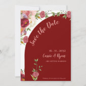 赤エレガントと桃のフローラアーチ日付を保存 (正面)