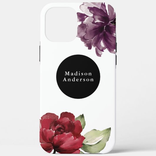 赤エレガントと梅の水の色のフローラ Case-Mate iPhoneケース (裏面)