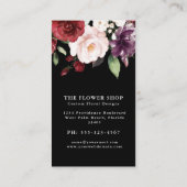 赤エレガントと梅の水彩フローラ 名刺 (裏面)