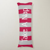 赤エレガントと灰色のストライプのことわざ ボディピロー (正面縦)